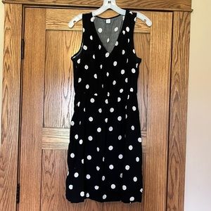 Size Medium black/ white polka dot tank top dress.